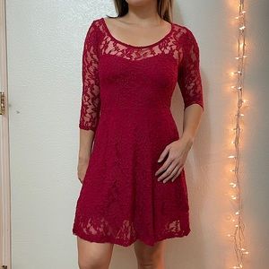 Material Girl raspberry lace dress
